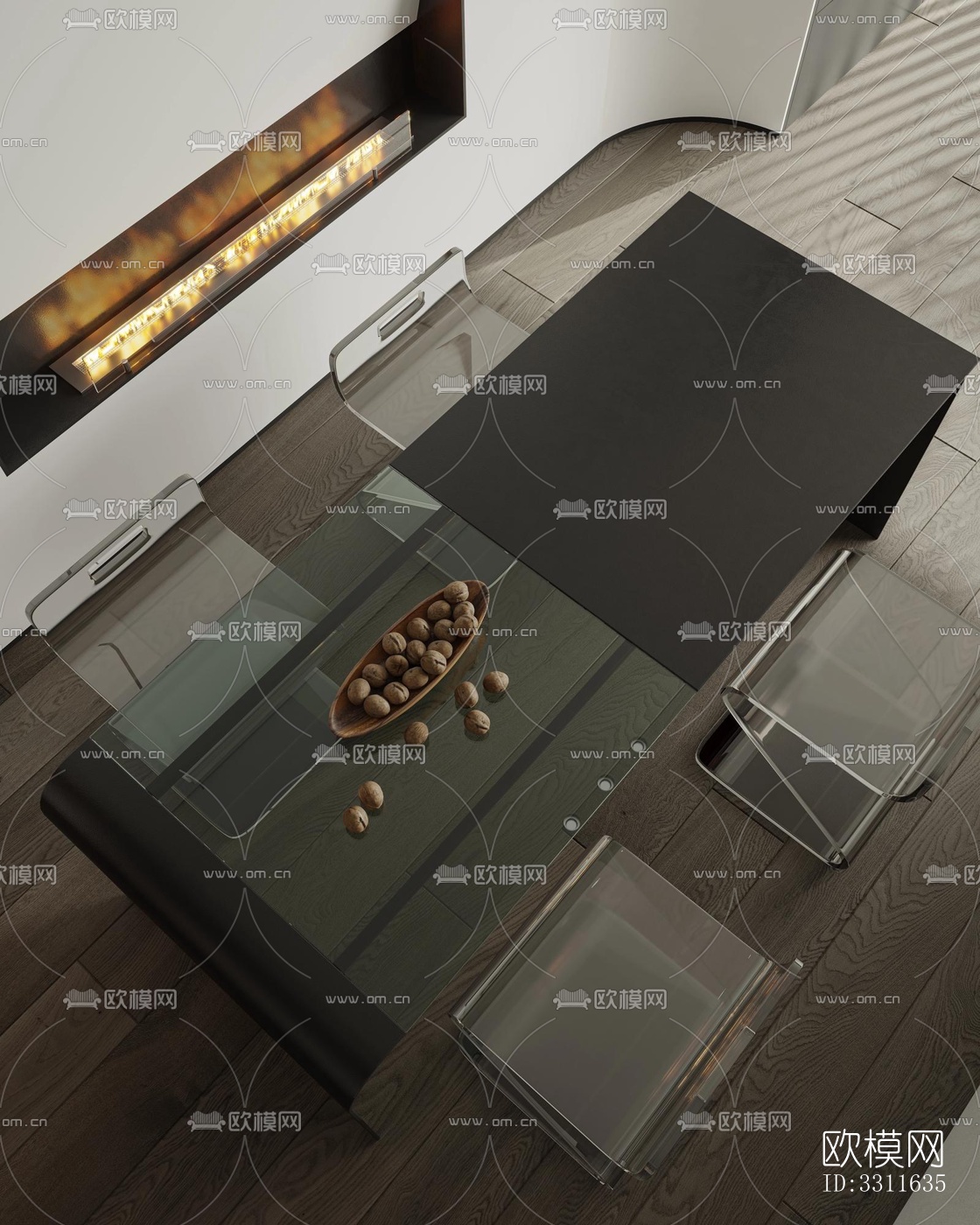 现代客餐厅效果图下载（渲染图5）