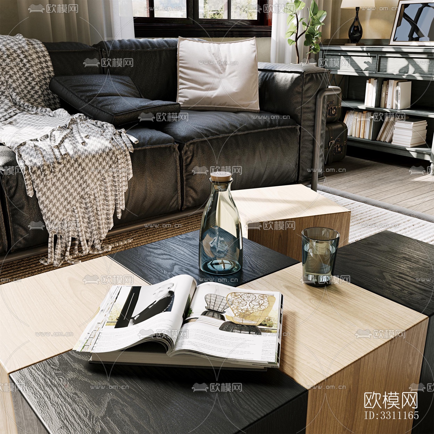 现代客餐厅效果图下载（渲染图4）