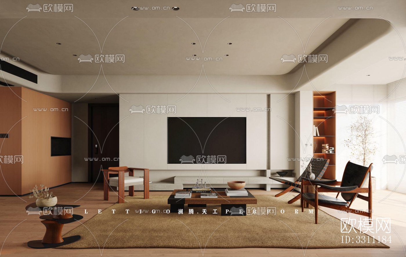 现代客餐厅效果图下载（渲染图8）