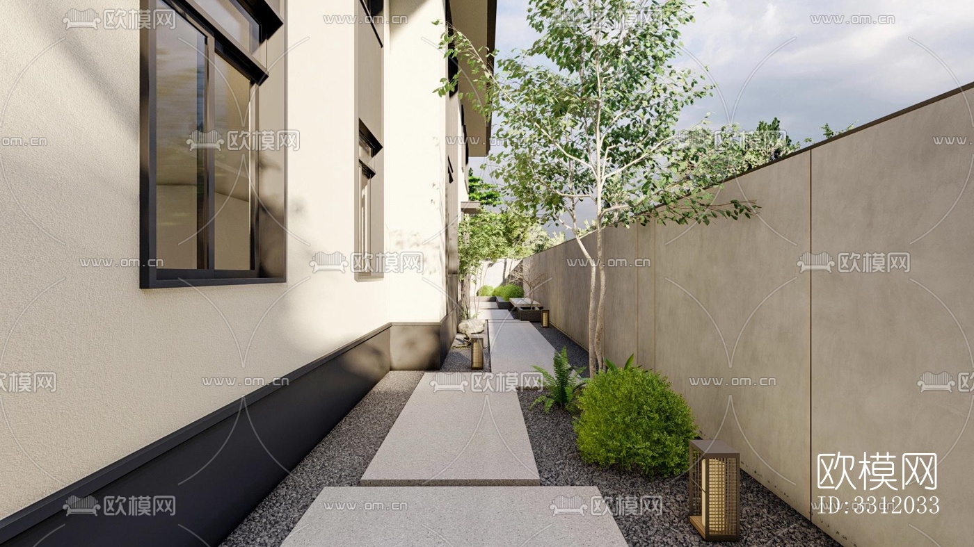 现代阳台花园效果图下载（渲染图1）