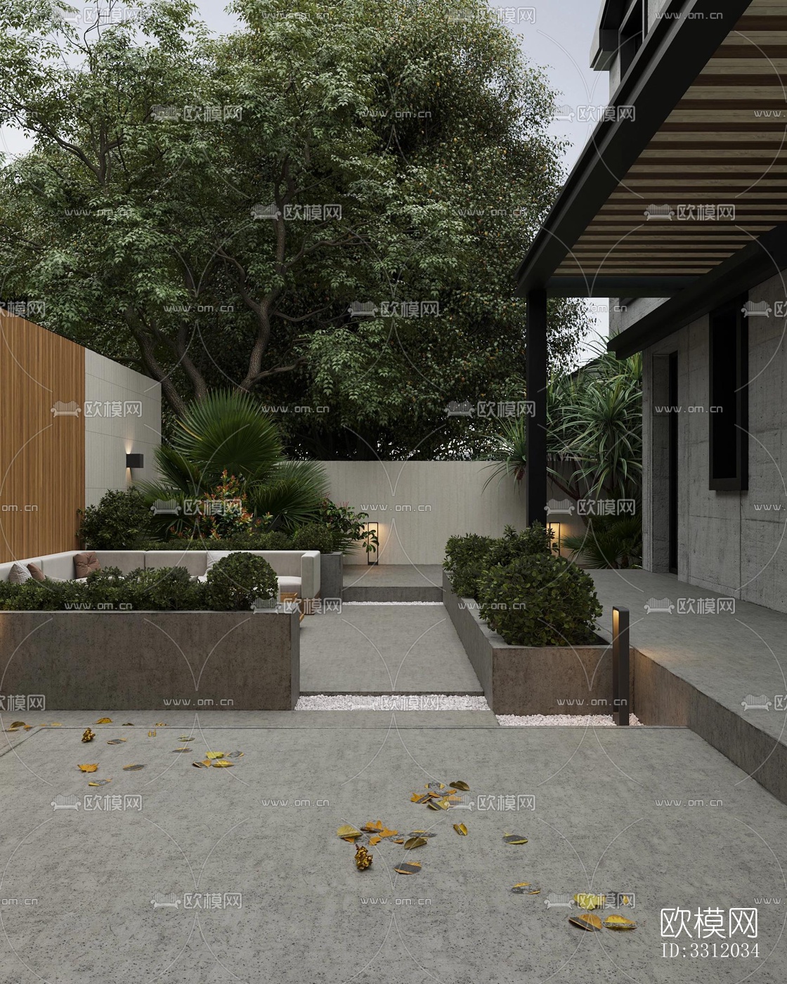 现代阳台花园效果图下载（渲染图12）