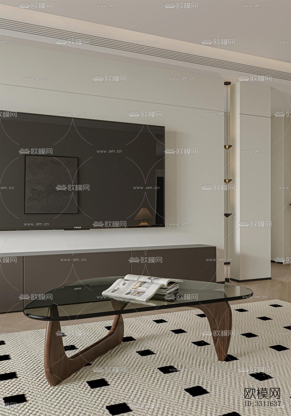 现代客餐厅效果图下载（渲染图4）