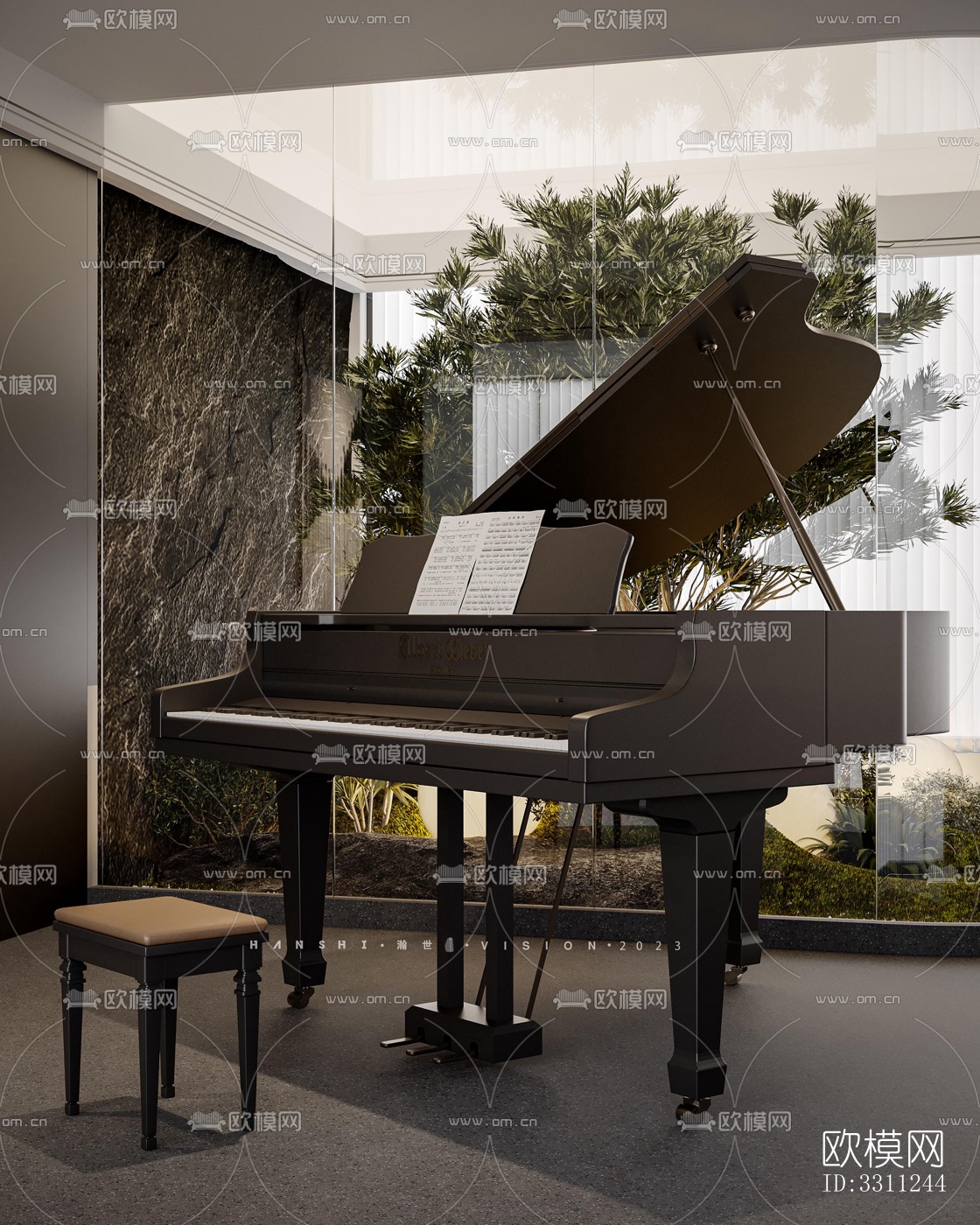 现代客餐厅效果图下载（渲染图3）