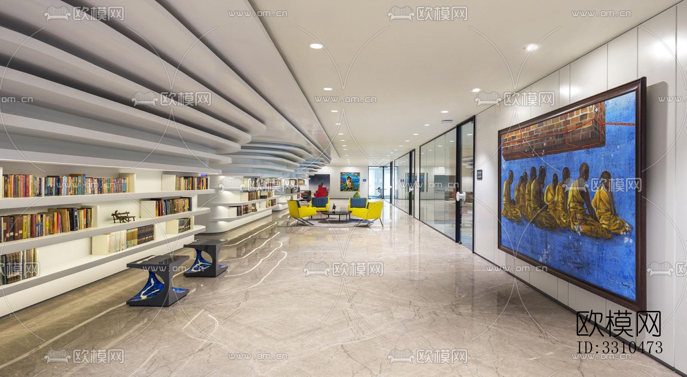 现代图书馆效果图下载（渲染图2）