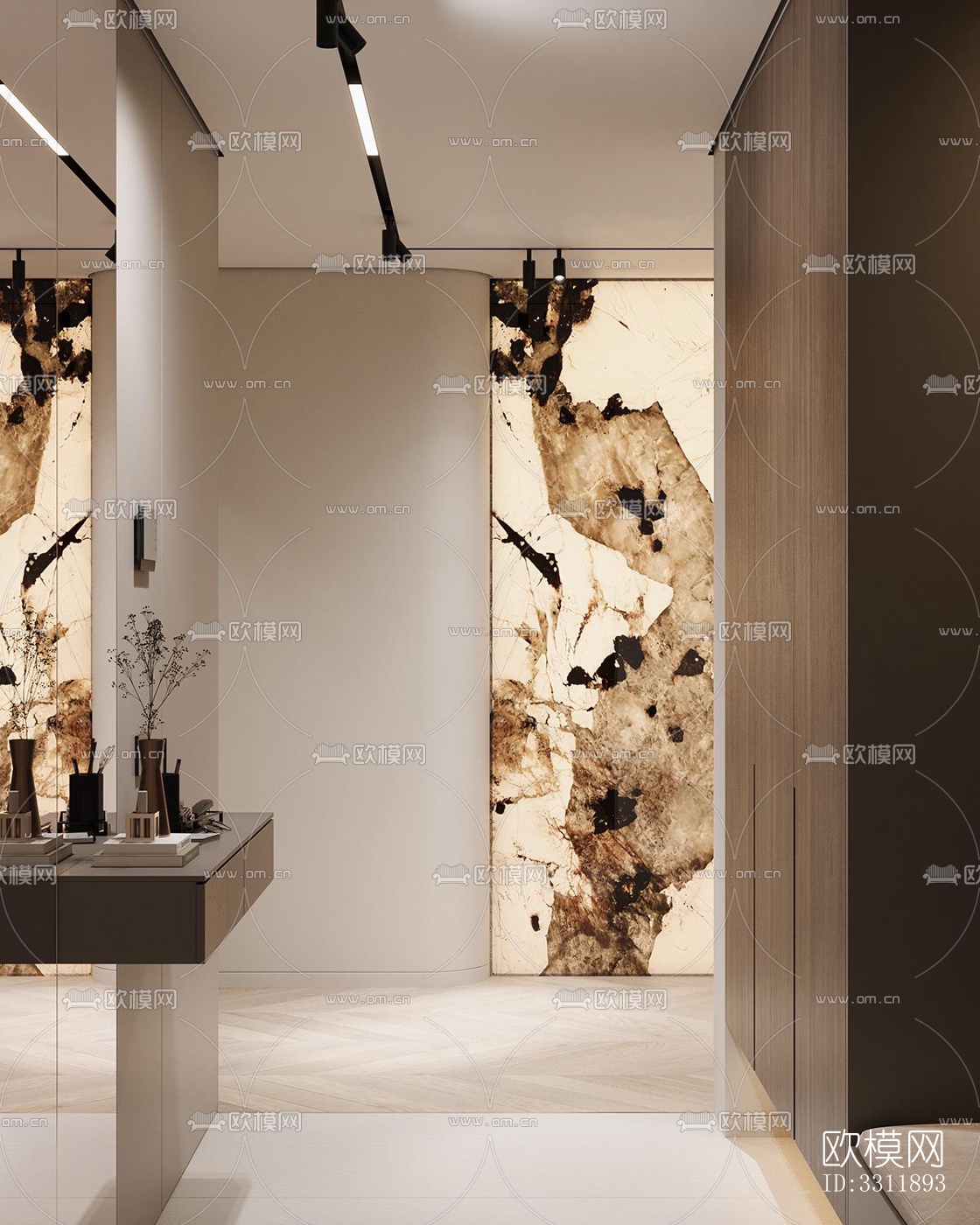 现代玄关过道效果图下载（渲染图4）