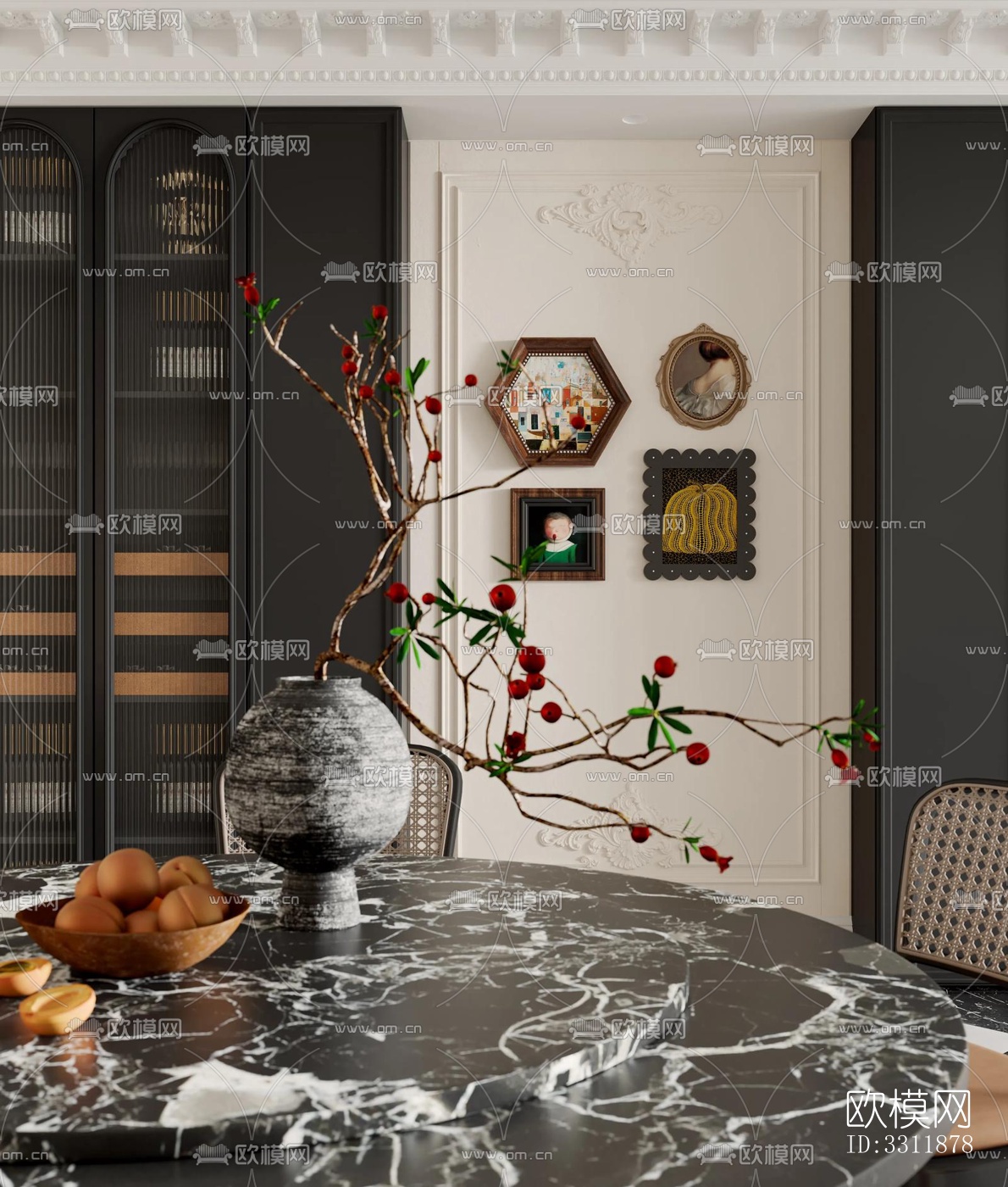 现代客餐厅效果图下载（渲染图9）