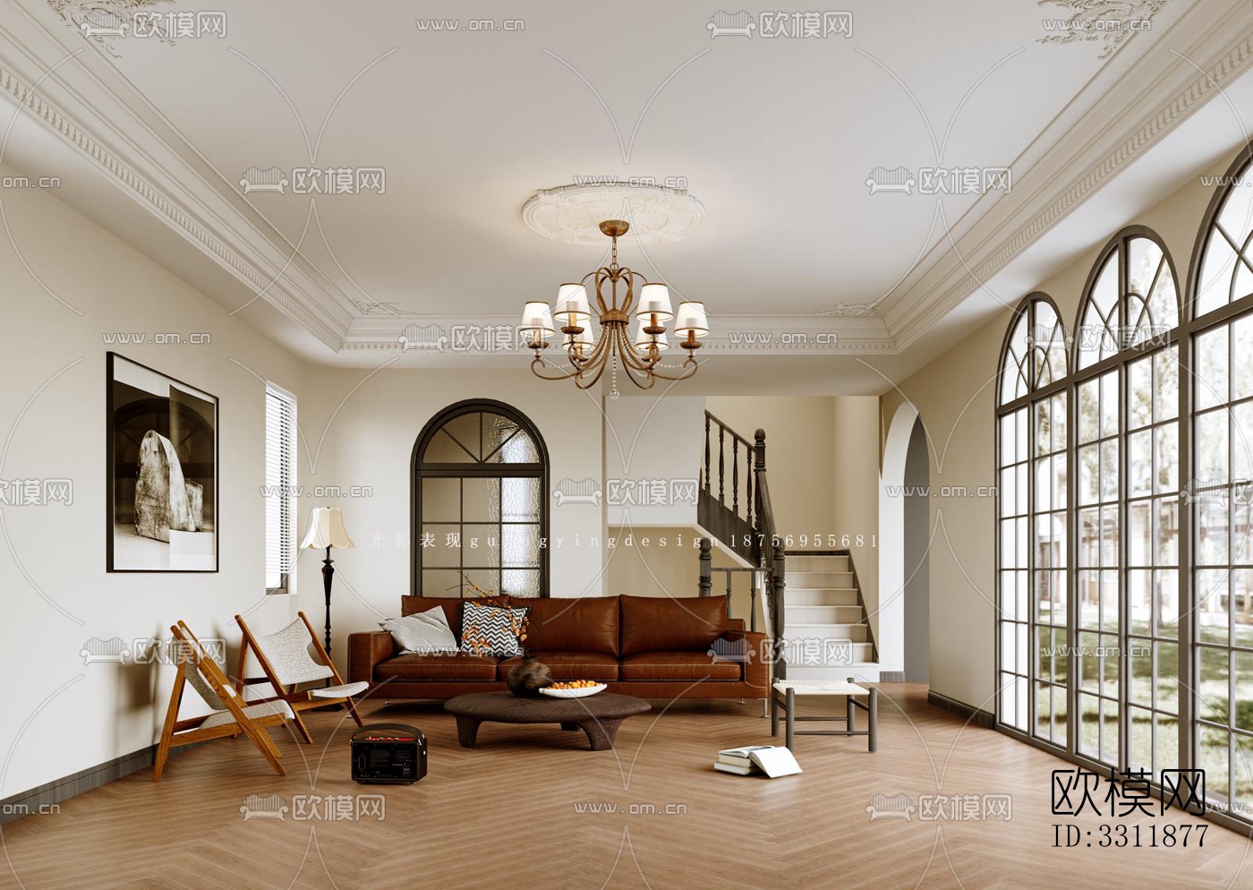 现代客餐厅效果图下载（渲染图2）