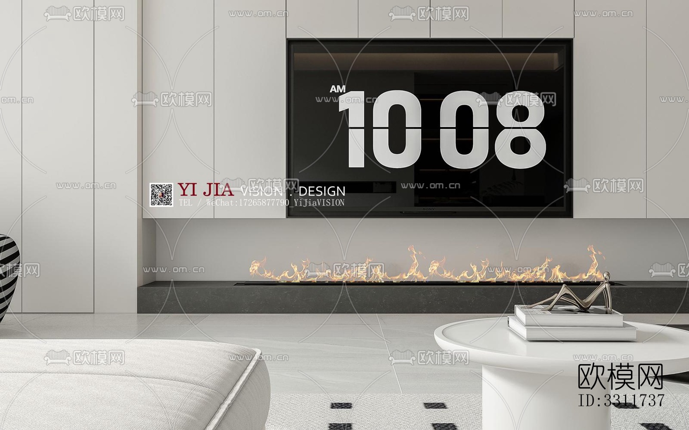 现代客餐厅效果图下载（渲染图2）