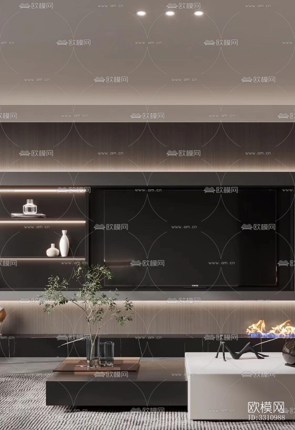 现代客餐厅效果图下载（渲染图8）