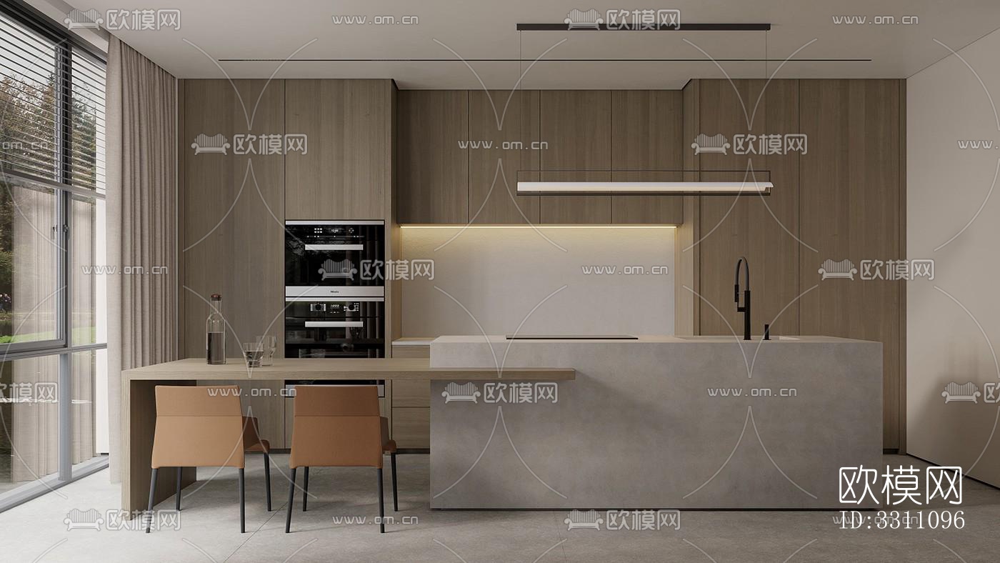 现代客餐厅效果图下载（渲染图7）