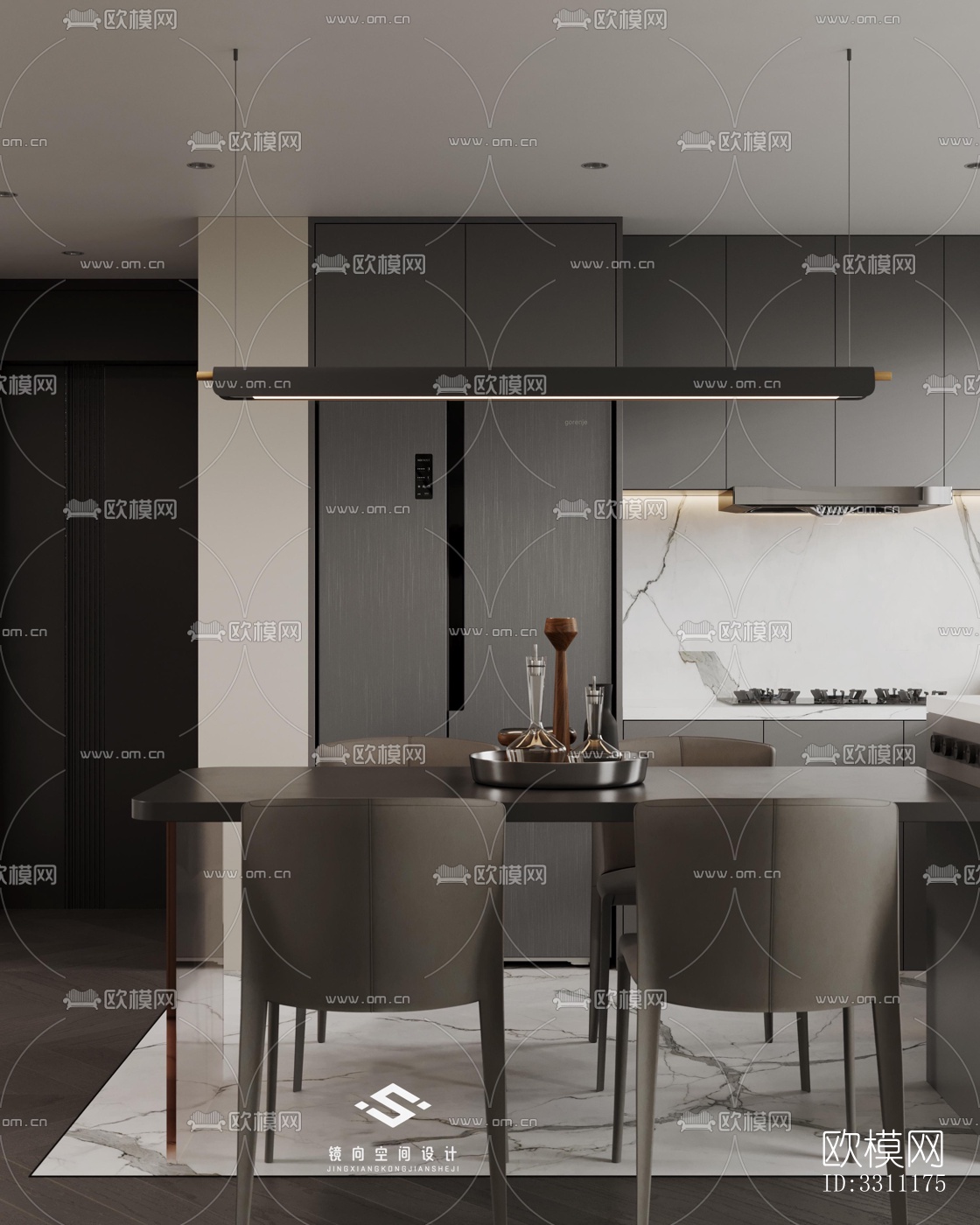 现代客餐厅效果图下载（渲染图7）