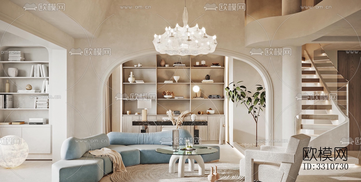 侘寂别墅效果图下载（渲染图13）