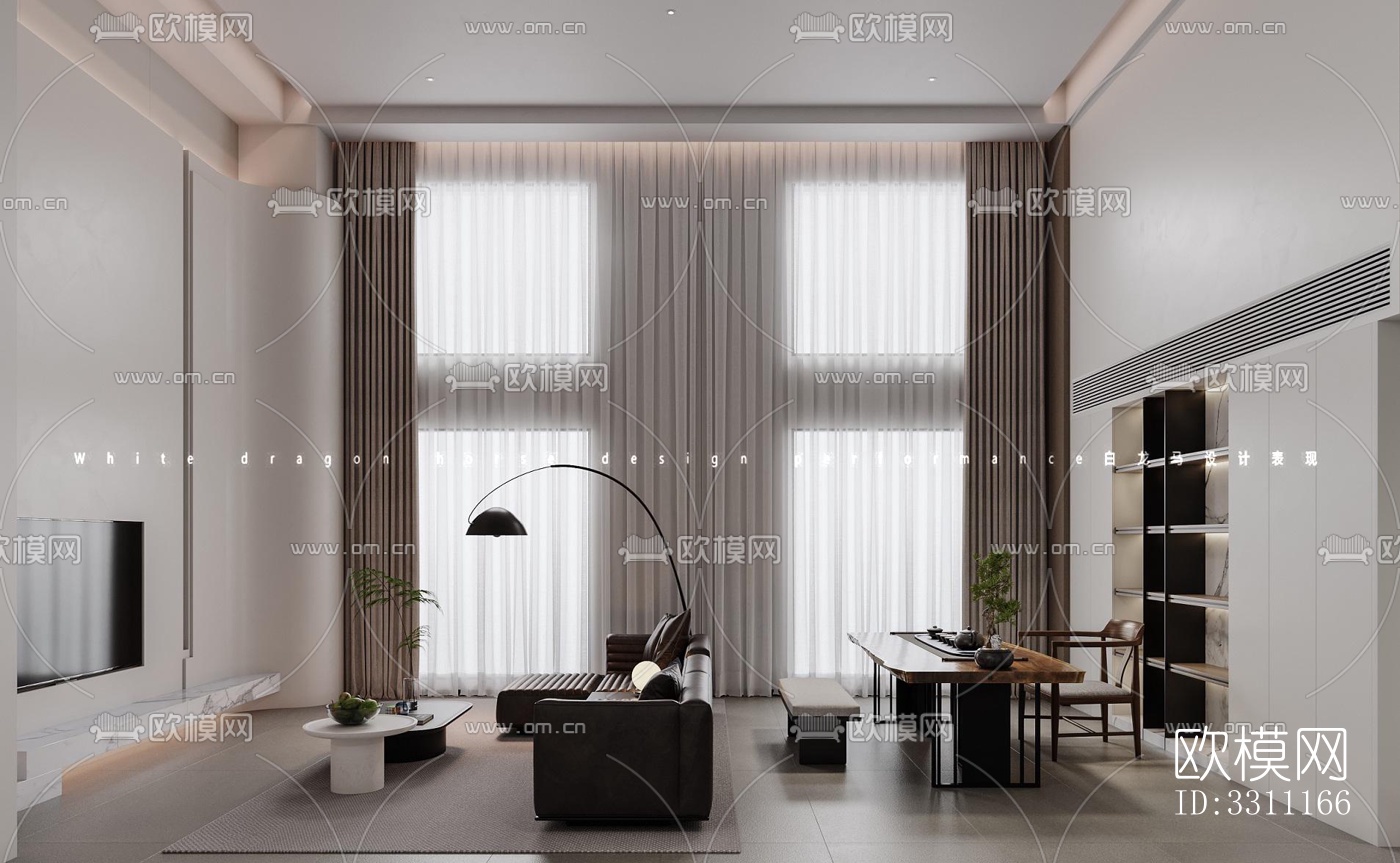 现代客餐厅效果图下载（渲染图2）