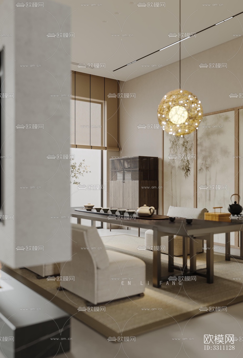 现代客餐厅效果图下载（渲染图15）