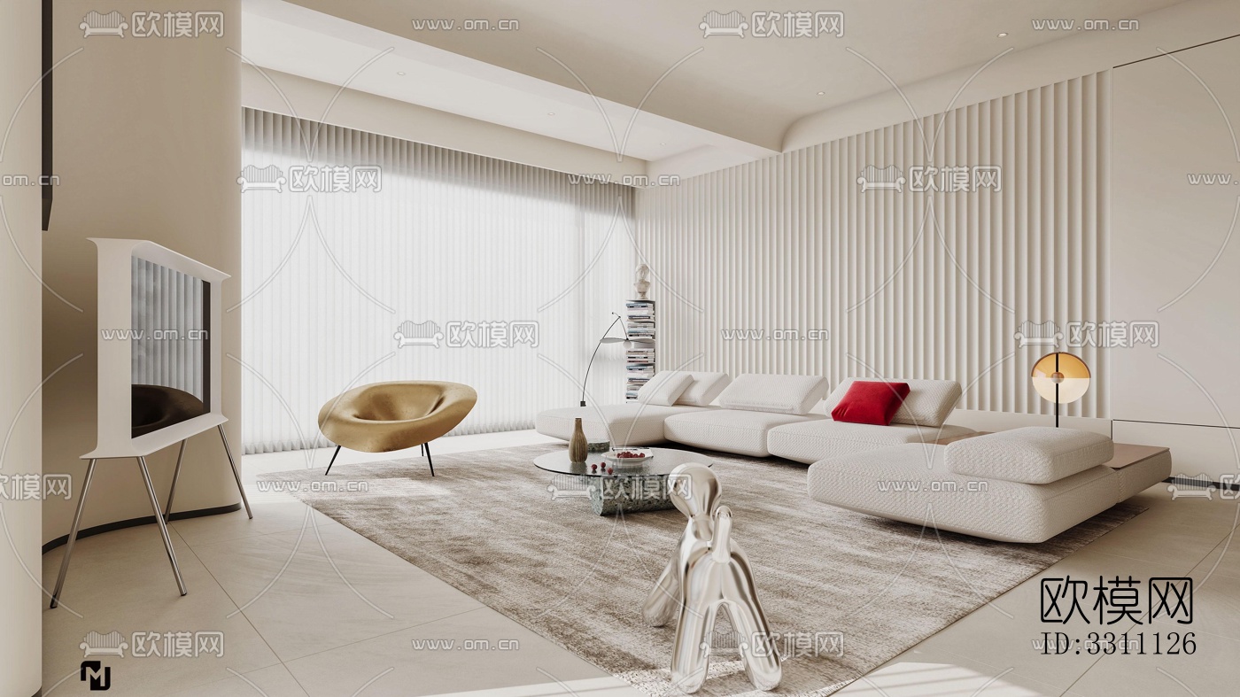 现代客餐厅效果图下载（渲染图5）