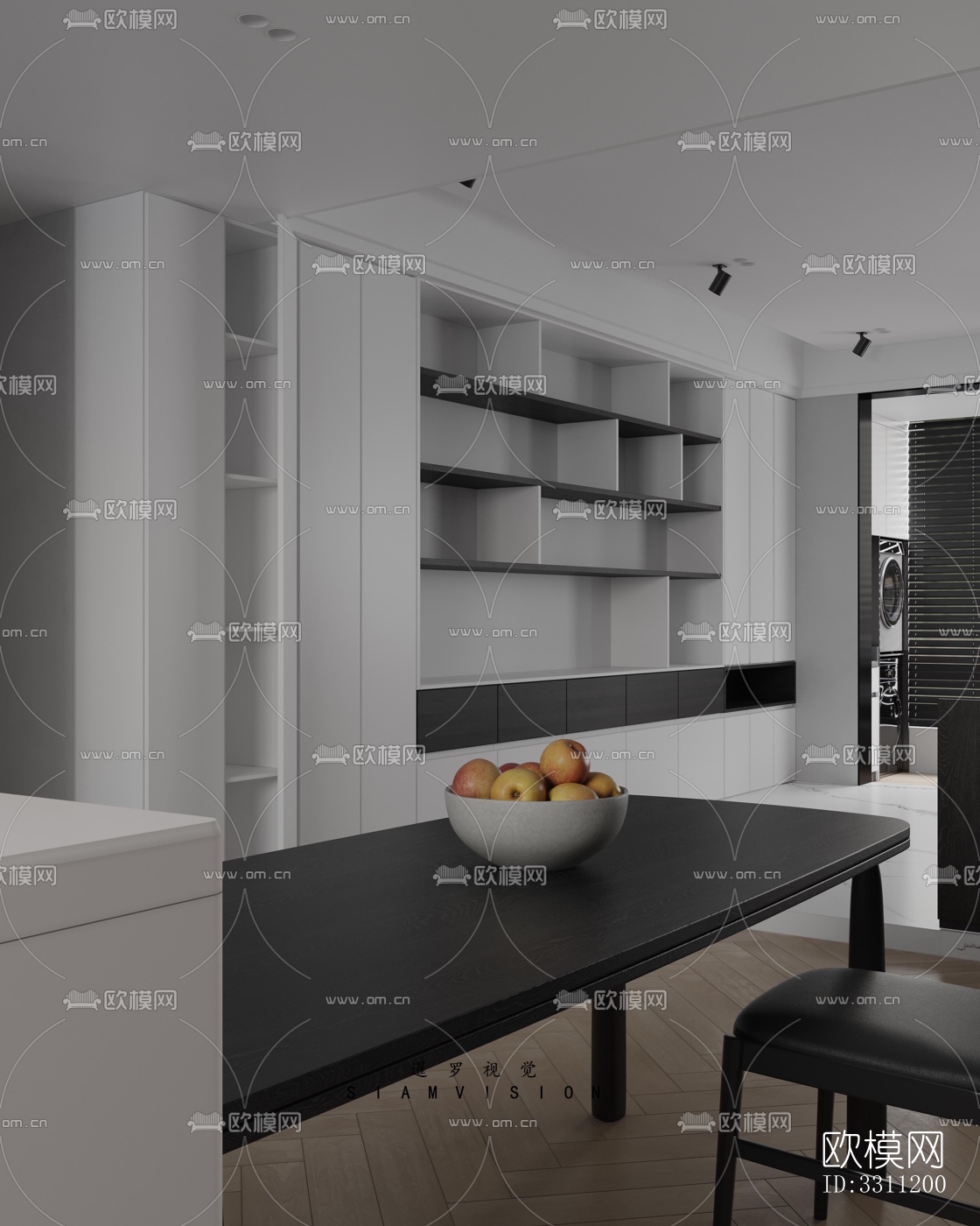 现代客餐厅效果图下载（渲染图13）