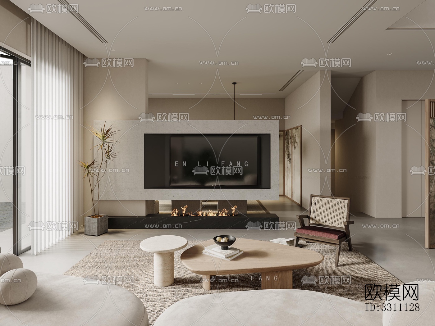 现代客餐厅效果图下载（渲染图11）