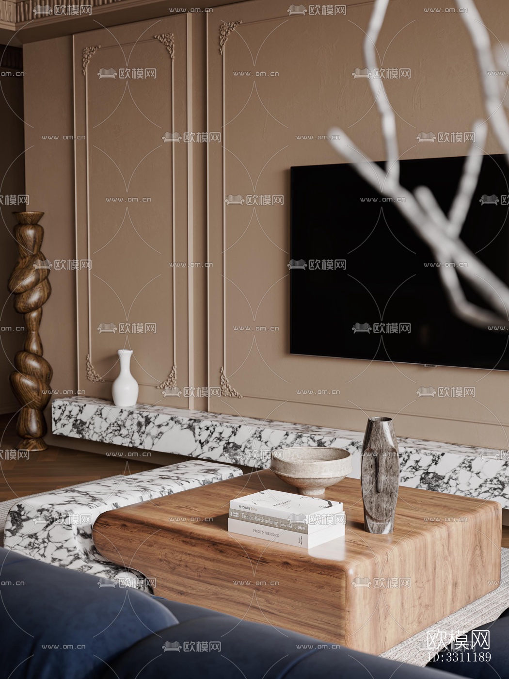 现代客餐厅效果图下载（渲染图3）