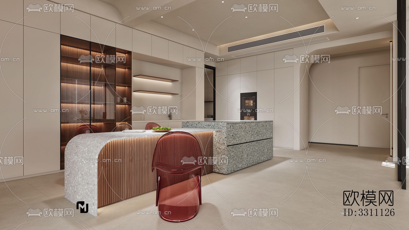 现代客餐厅效果图下载（渲染图10）