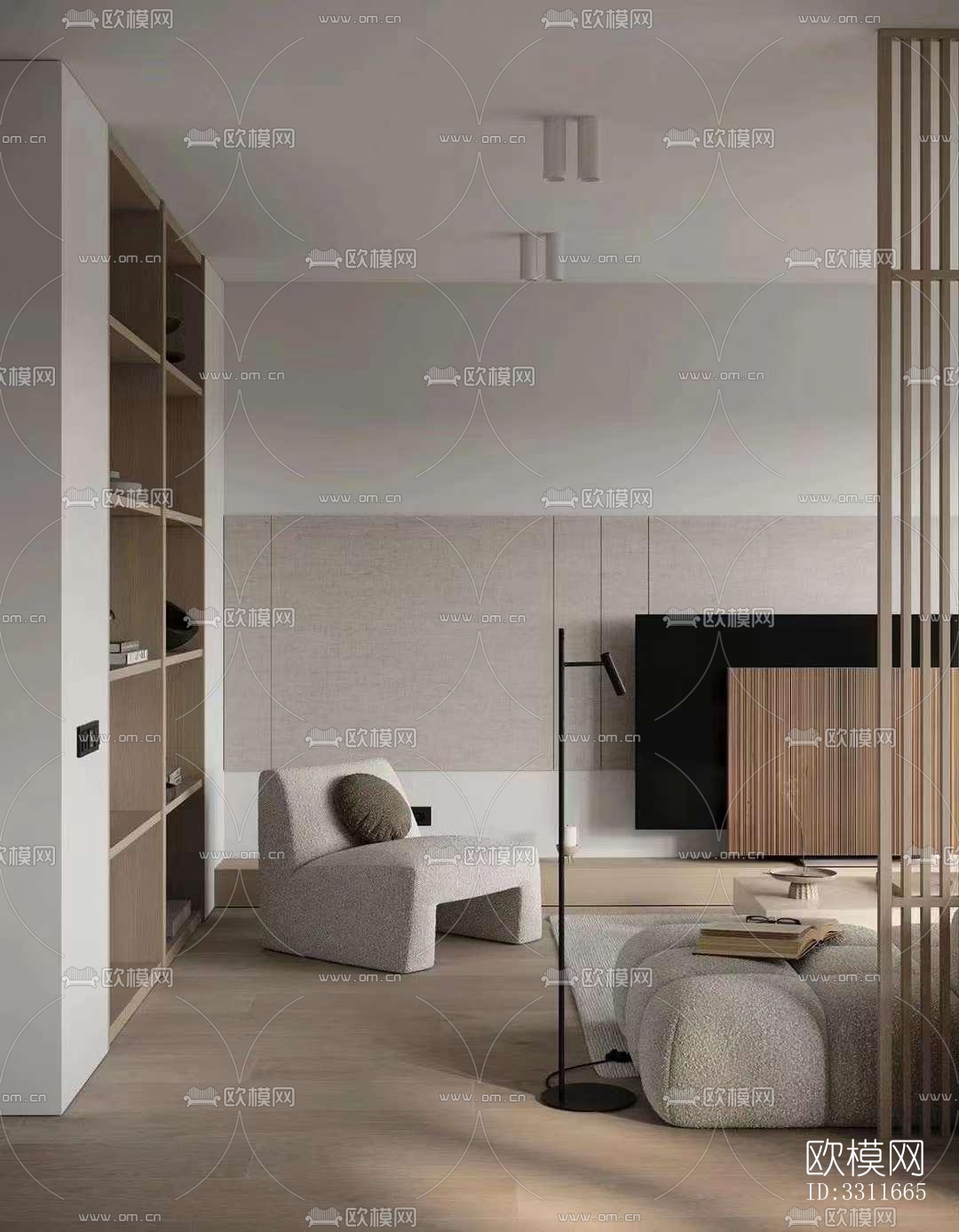 现代客餐厅效果图下载（渲染图4）