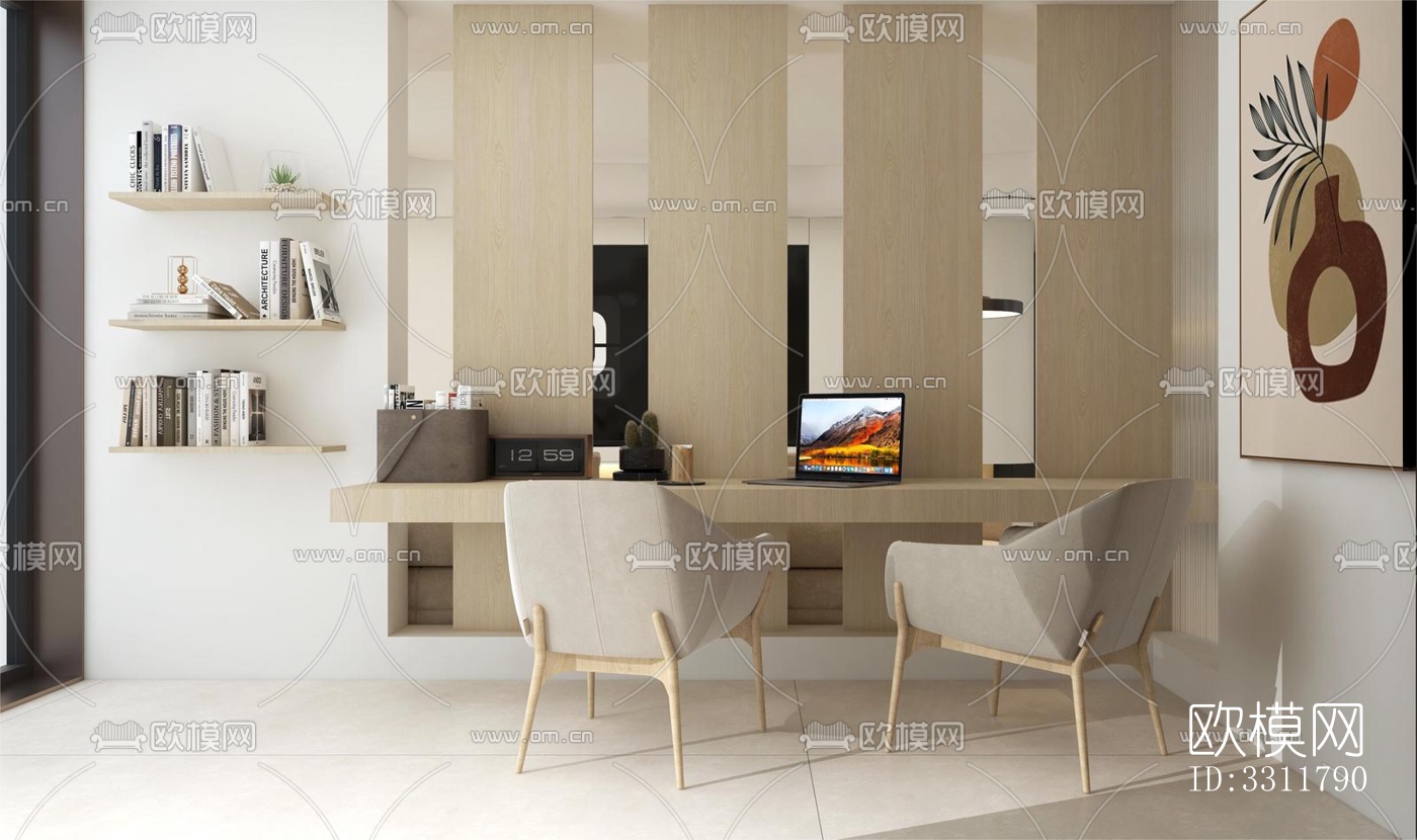 现代客餐厅效果图下载（渲染图4）