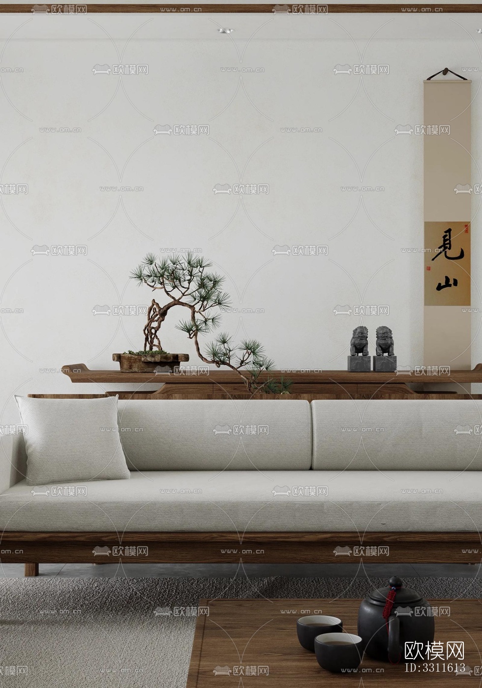 现代客餐厅效果图下载（渲染图2）