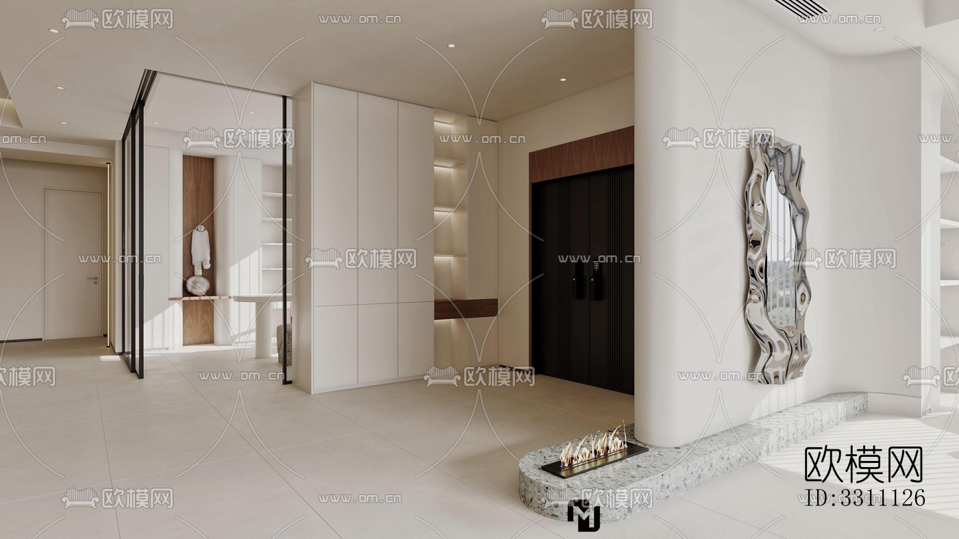 现代客餐厅效果图下载（渲染图8）