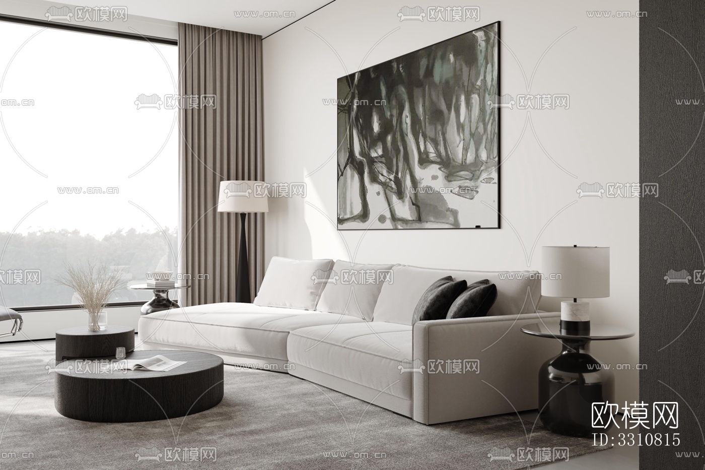 现代客餐厅效果图下载（渲染图11）