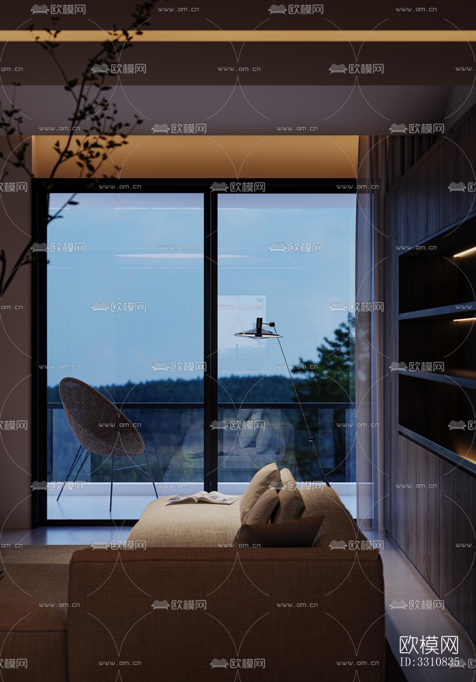 现代客餐厅效果图下载（渲染图6）