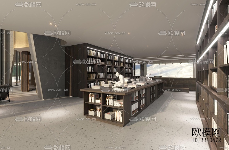 現(xiàn)代圖書館效果圖下載(渲染圖1)