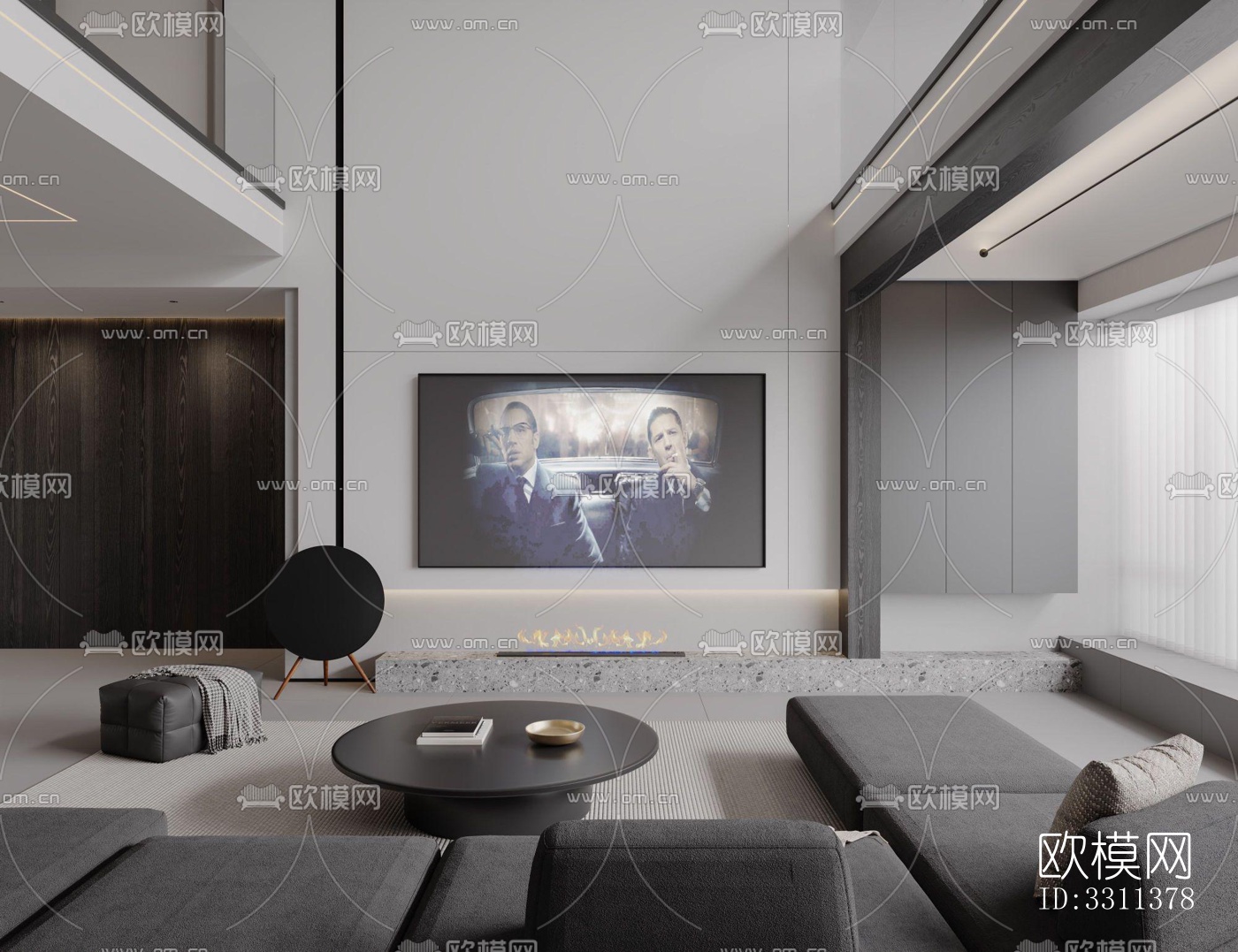 现代客餐厅效果图下载（渲染图3）