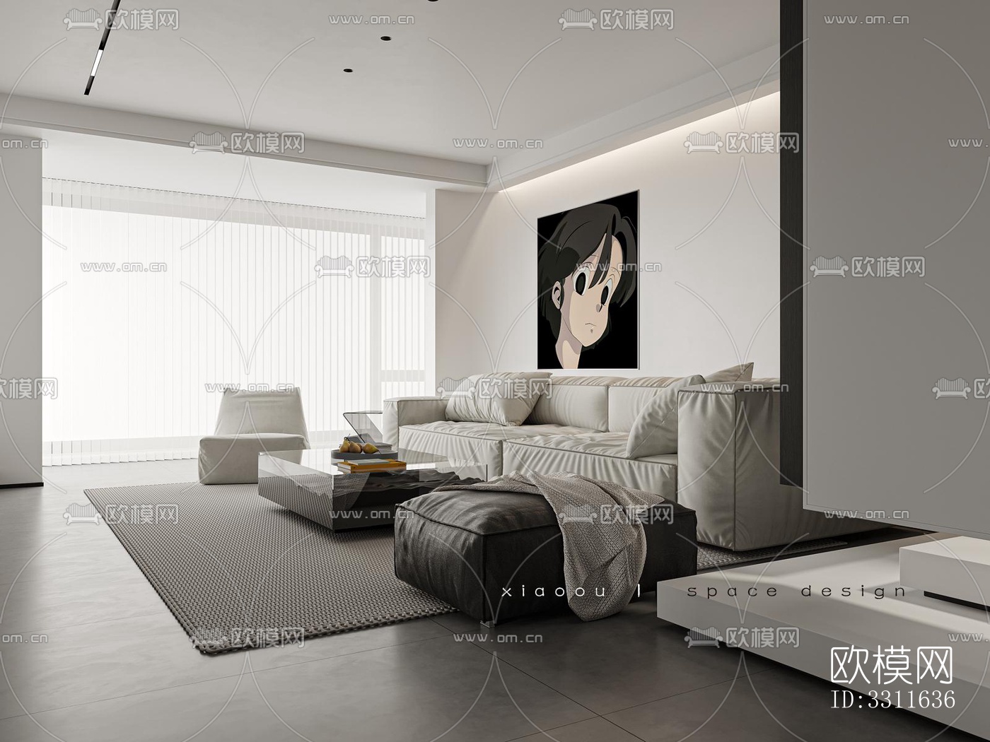 现代客餐厅效果图下载（渲染图7）