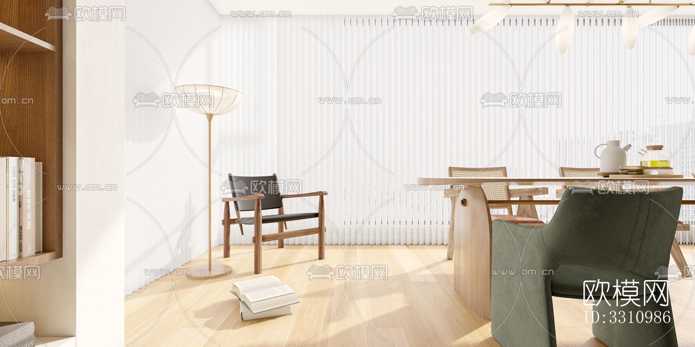 现代客餐厅效果图下载（渲染图7）