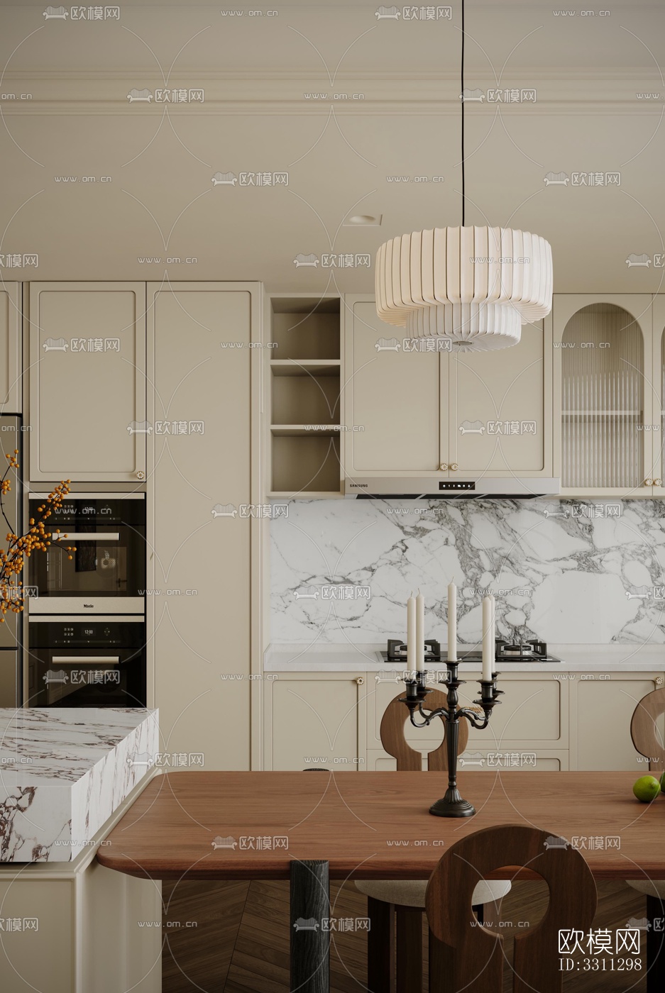 现代客餐厅效果图下载（渲染图16）