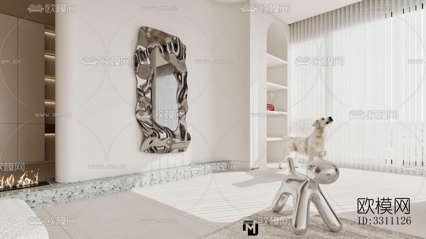 现代客餐厅效果图下载（渲染图7）