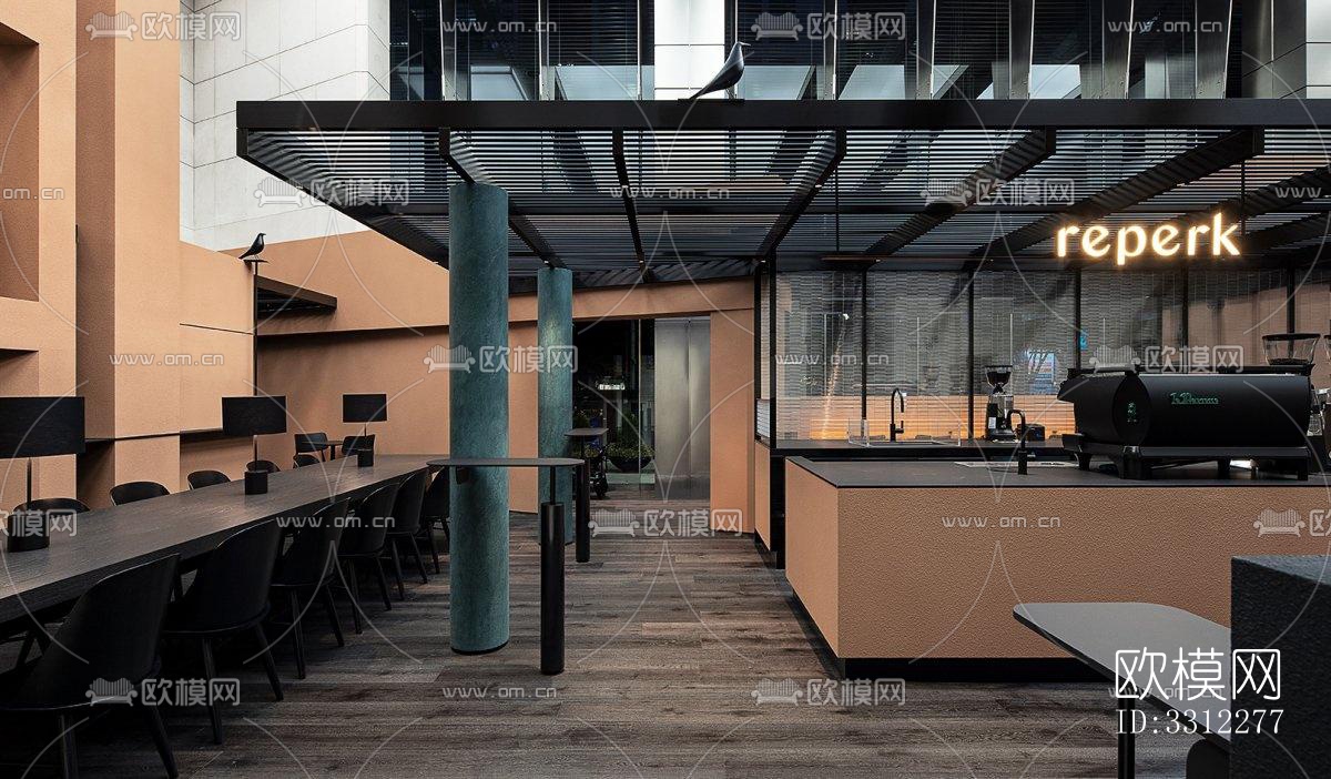 现代咖啡奶茶效果图下载（渲染图4）