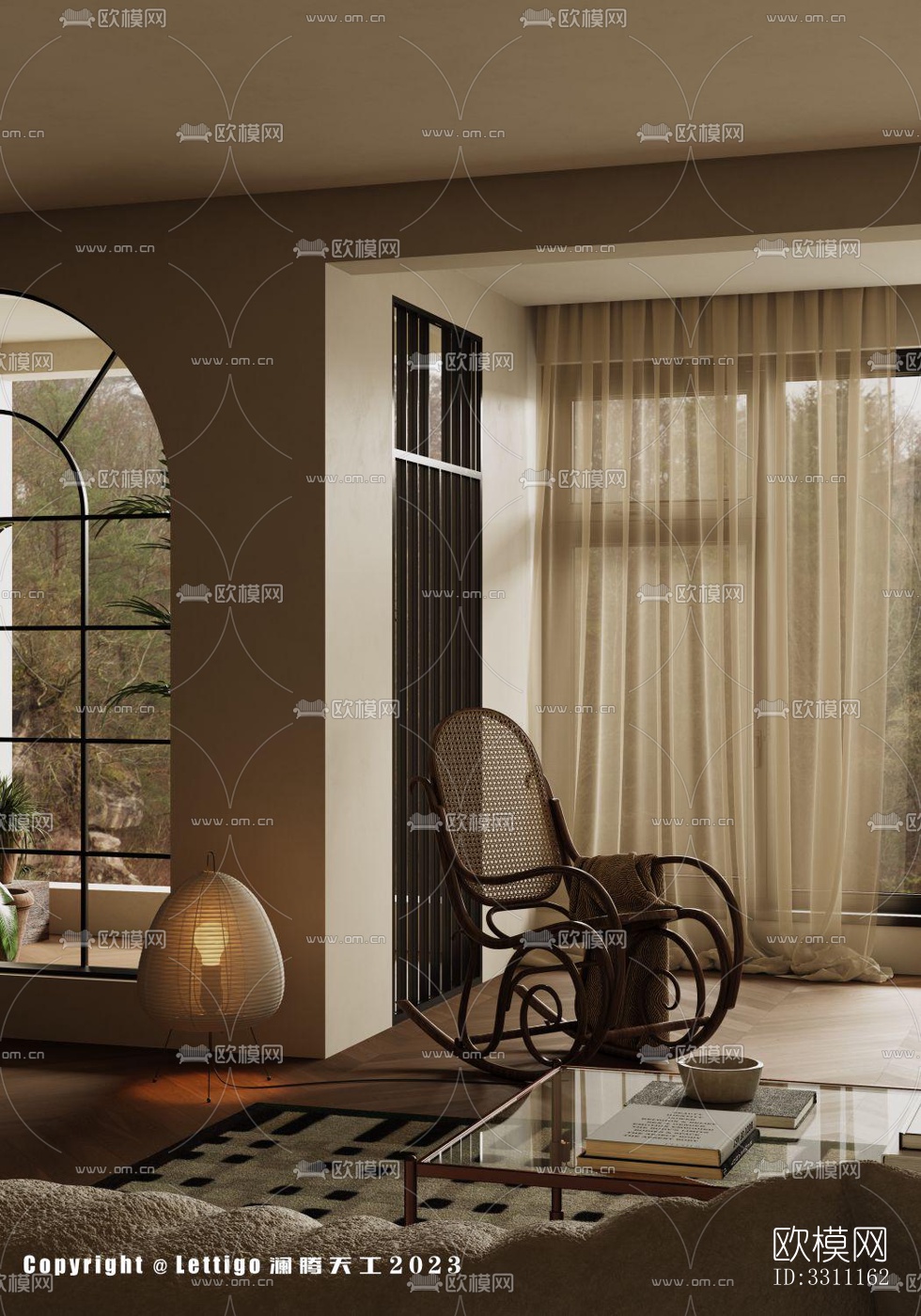 现代客餐厅效果图下载（渲染图7）