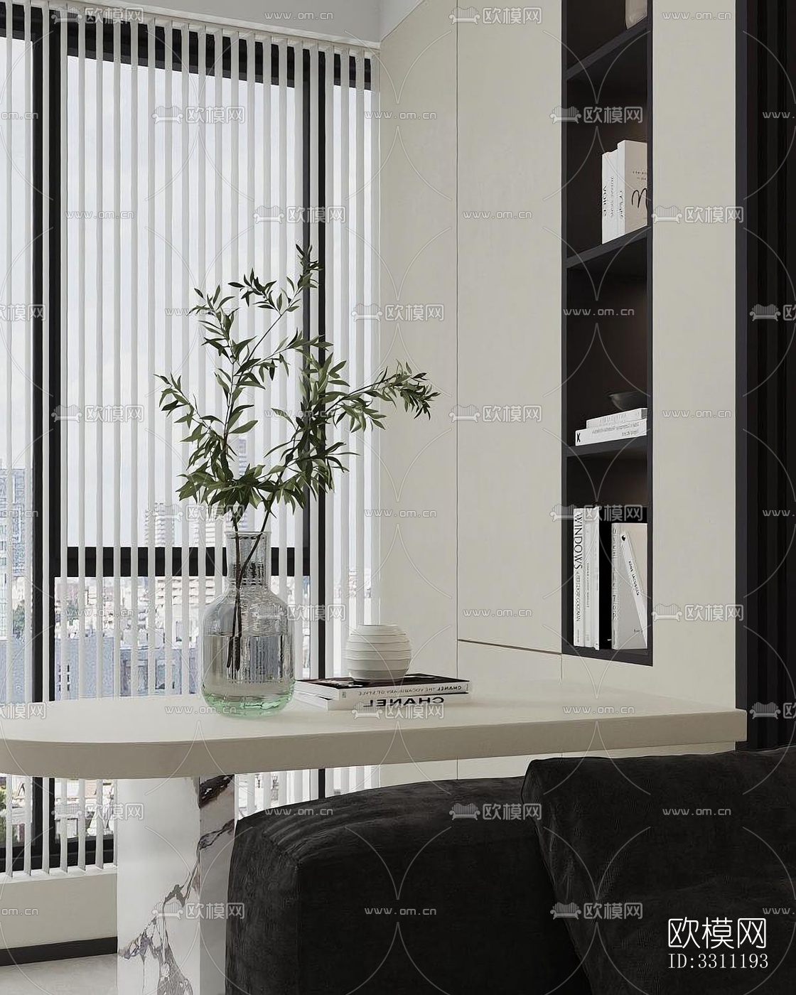 现代客餐厅效果图下载（渲染图3）