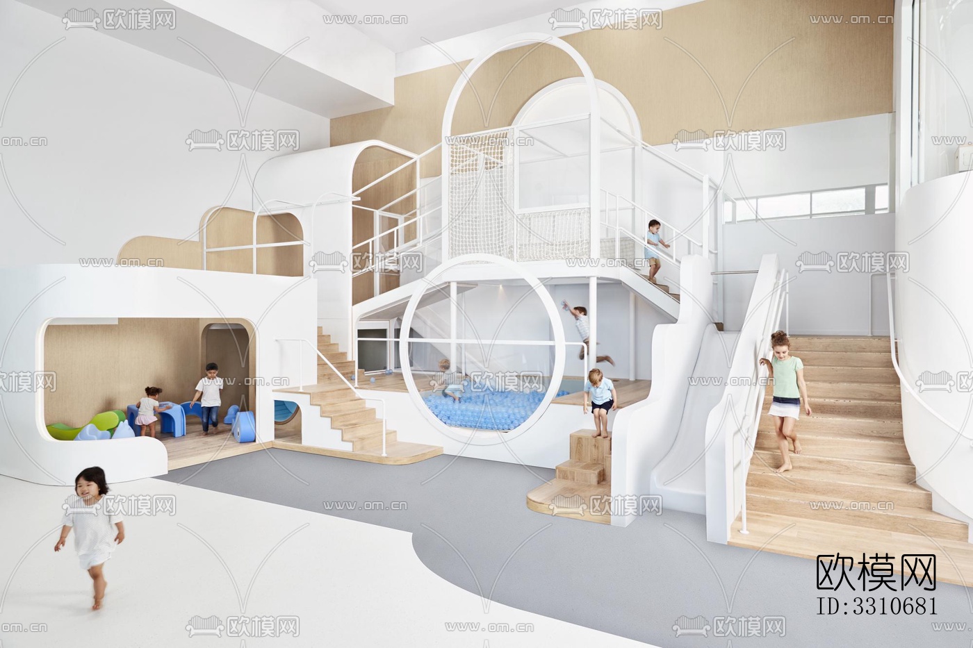 现代儿童游乐效果图下载（渲染图2）