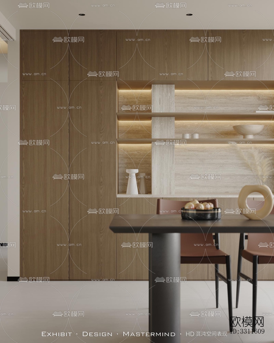 现代客餐厅效果图下载（渲染图7）