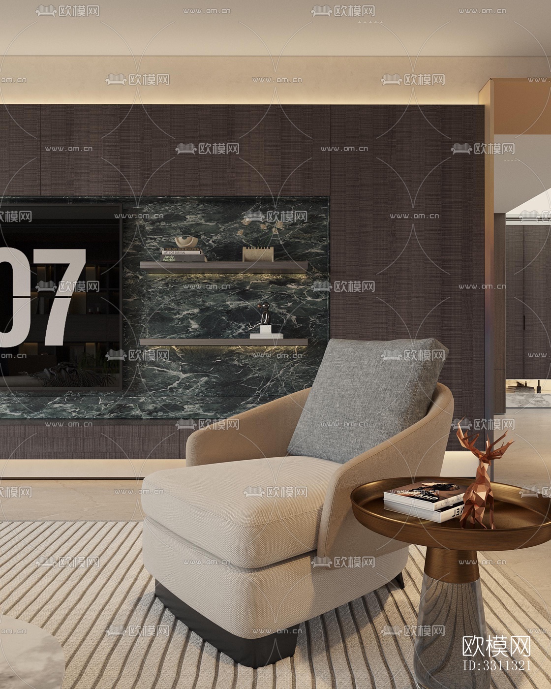 现代客餐厅效果图下载（渲染图8）