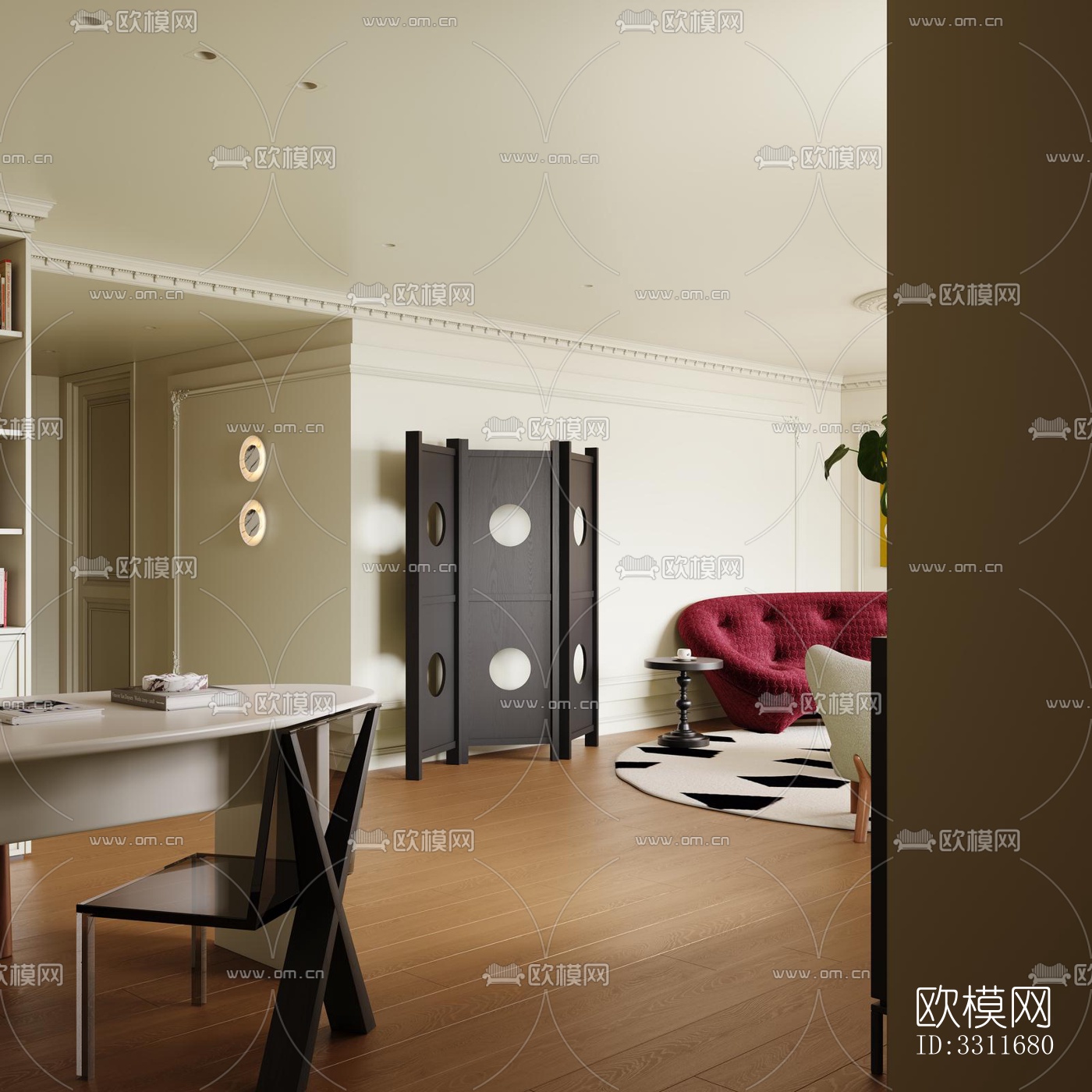 现代客餐厅效果图下载（渲染图3）