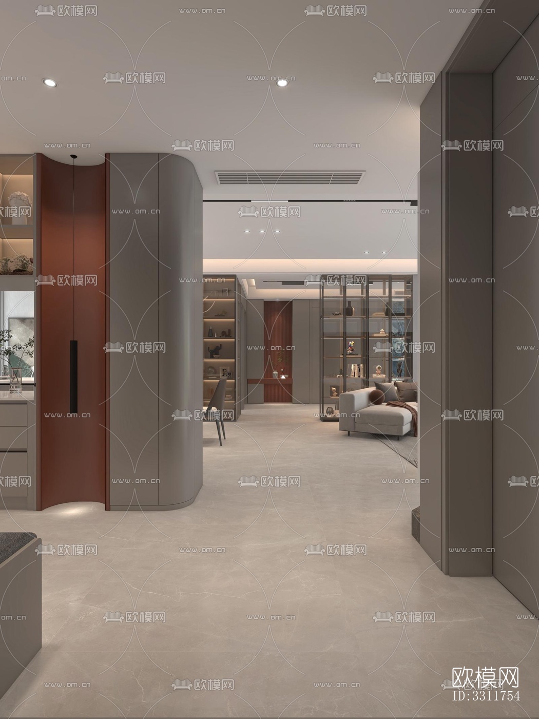 现代客餐厅效果图下载（渲染图11）