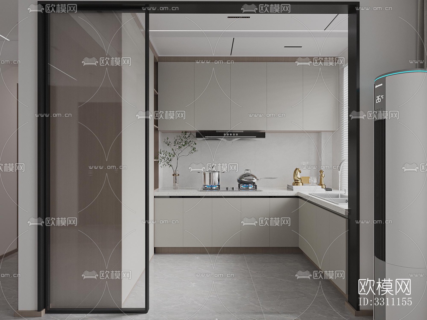 现代客餐厅效果图下载（渲染图11）