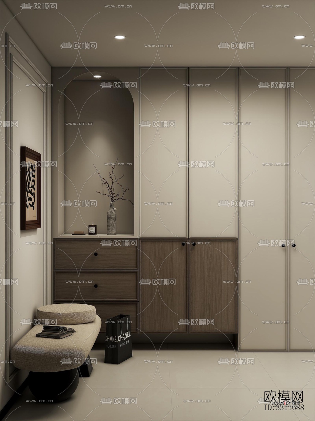 现代客餐厅效果图下载（渲染图5）