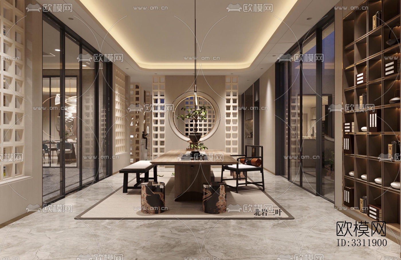 现代茶室效果图下载（渲染图2）