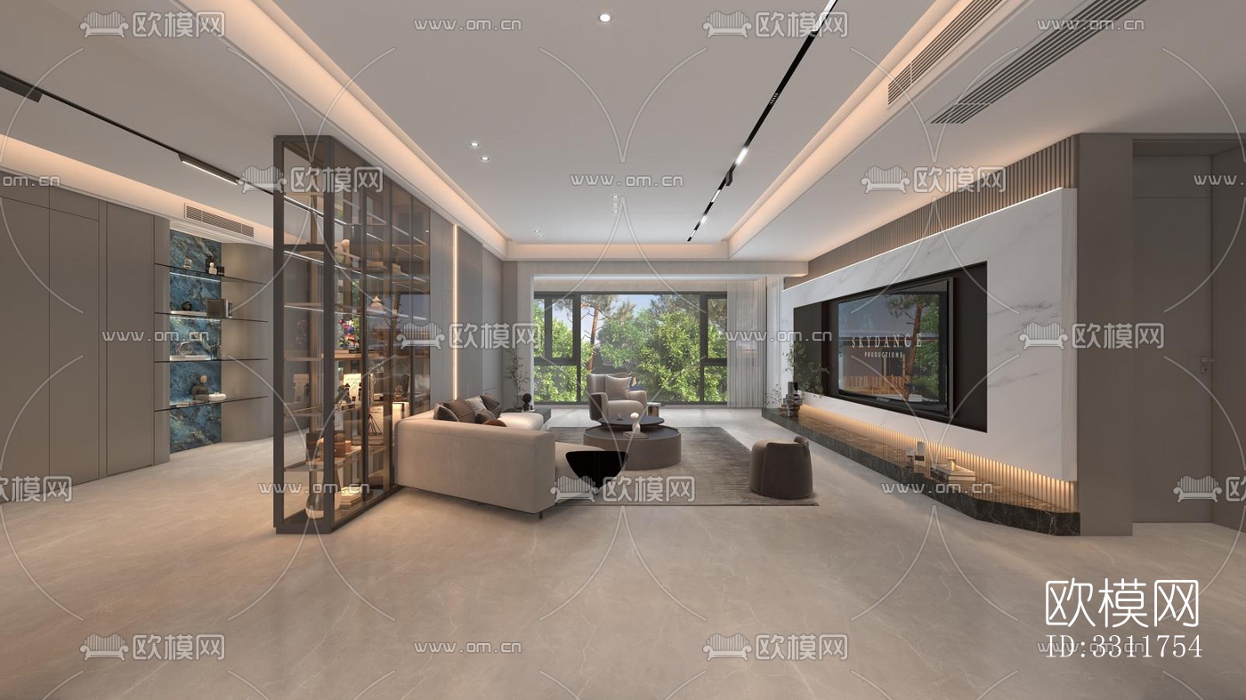 现代客餐厅效果图下载（渲染图14）