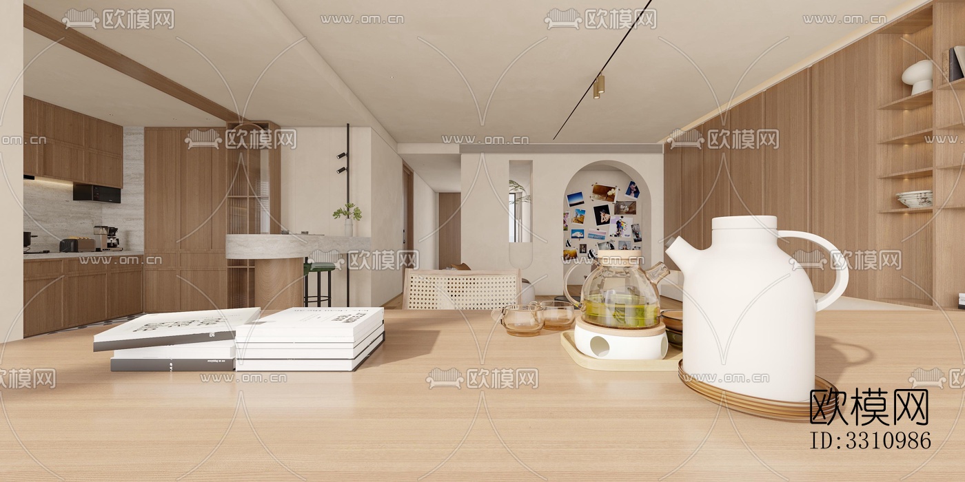 现代客餐厅效果图下载（渲染图6）