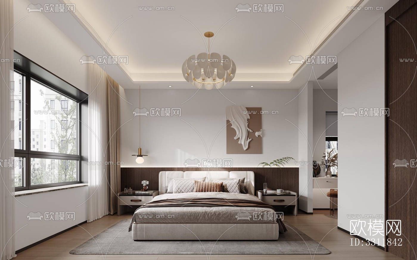 现代客餐厅效果图下载（渲染图3）