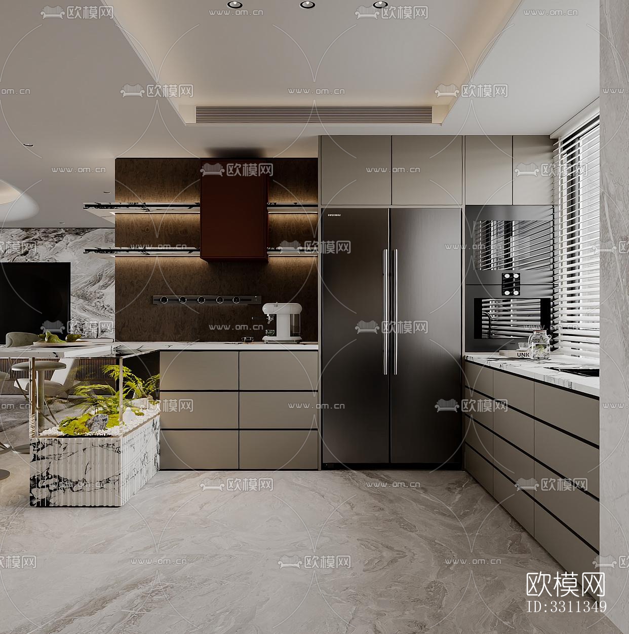 现代客餐厅效果图下载（渲染图9）